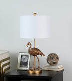 Matte Gold Flamingo Table Lamp with Resin Base - 26" High