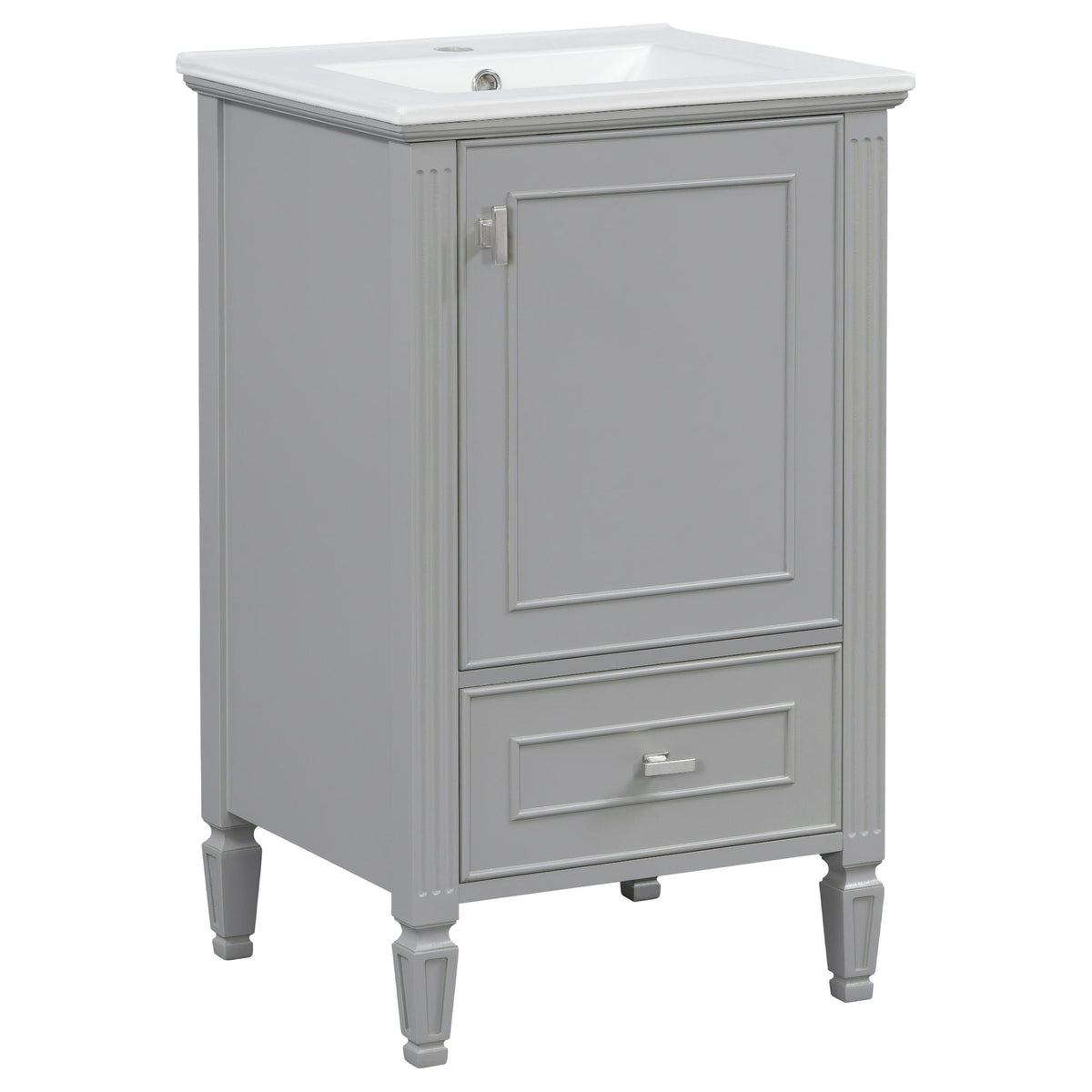 Retro Bathroom Vanity With Sink with Soft-Closing Doors - Green or Dark Gray