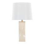Curvo Square Contemporary Table Lamp with Twisted Ceramic Base - Green or Beige