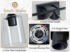 3-Light Matte Bathroom Vanity Wall Light with Clear Glass Shades - Black