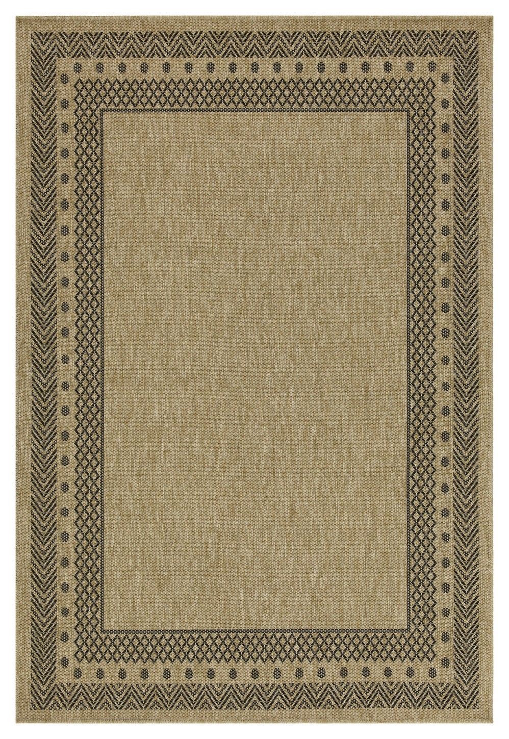 Light Brown Indoor Outdoor Area Rug with Flatweave Construction - Earth Collection