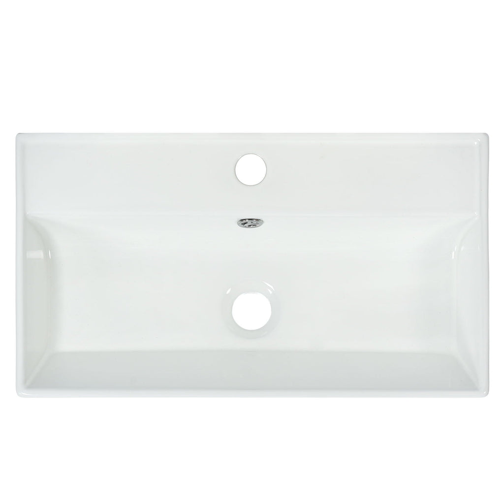 Bathroom Vanity with Single Ceramic Sink and Side Storage - Multiple Colors