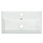 Bathroom Vanity with Single Ceramic Sink and Side Storage - Multiple Colors