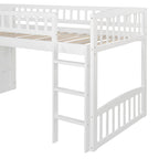 Loft Stairway Bed with Drawers and Convertible Ladder - Twin