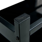 Glass Lift Top Coffee Table with Storage Shelf - Black