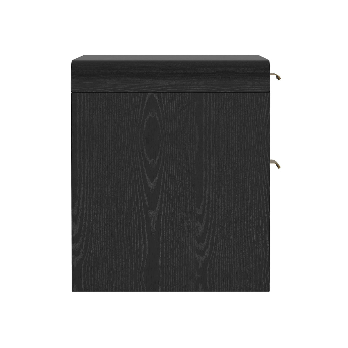 Modern Minimalist Solid Wood Nightstand with Two Drawers - Light Brown or Black