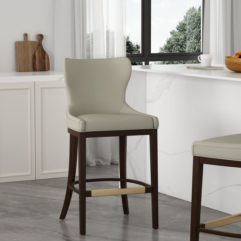 Bar Height Barstool with Backrest - White, Gray, Black