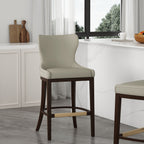 Bar Height Barstool with Backrest - White, Gray, Black