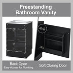 Bathroom Vanity with Sink and Adjustable Shelf - Multiple Colors