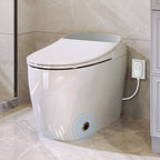 Heated Seat Smart Toilet with Foot Sensor Flush - White
