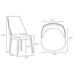 Kara Dining Chair Set of 2 with Solid Beech Wood Frame – Blue or Gray