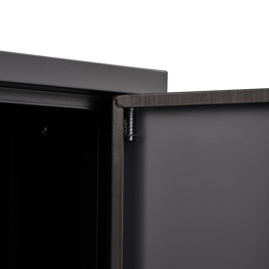 Metal Storage Cabinet With Locking Doors And Adjustable Shelf