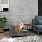 PawHut Gray Pet Sofa Dog Couch for Small to Medium Dogs