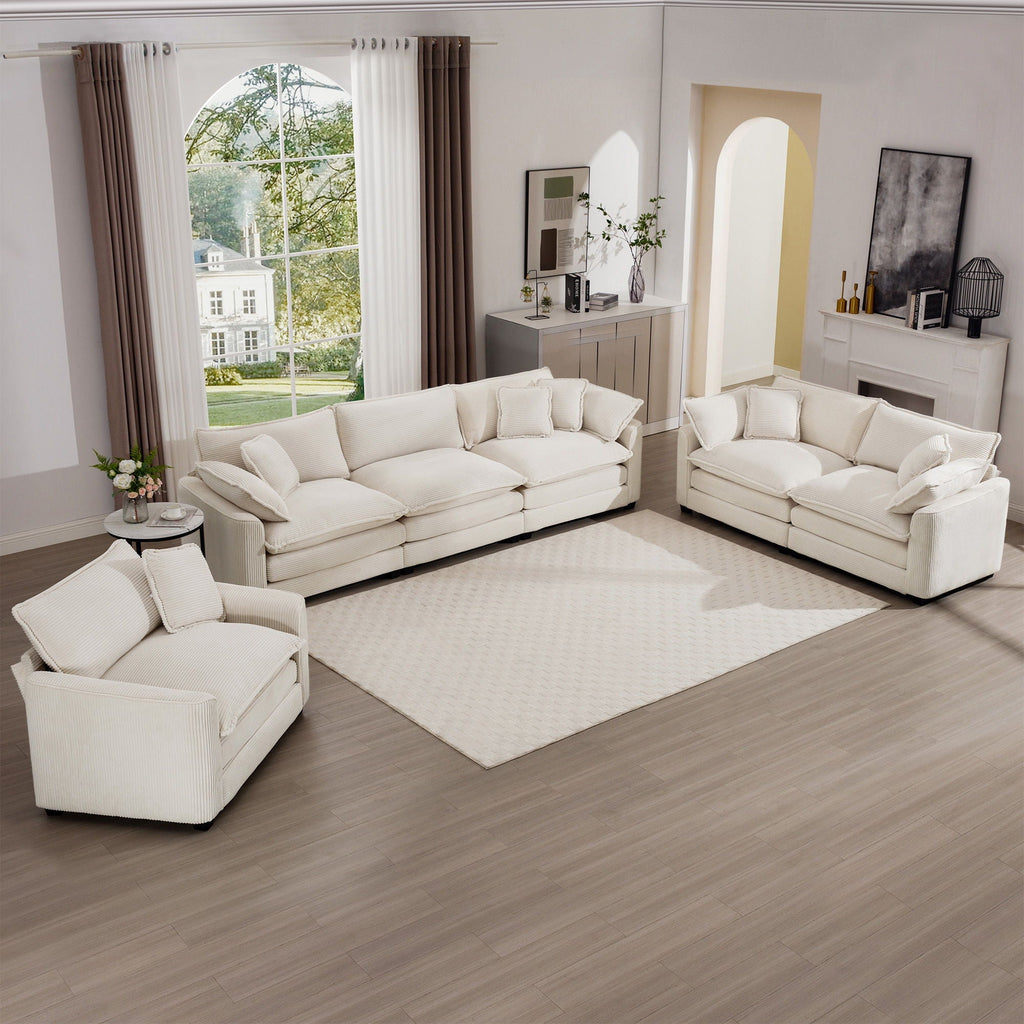 Oversized Deep-Seat Fabric Sofa & Chair Sets