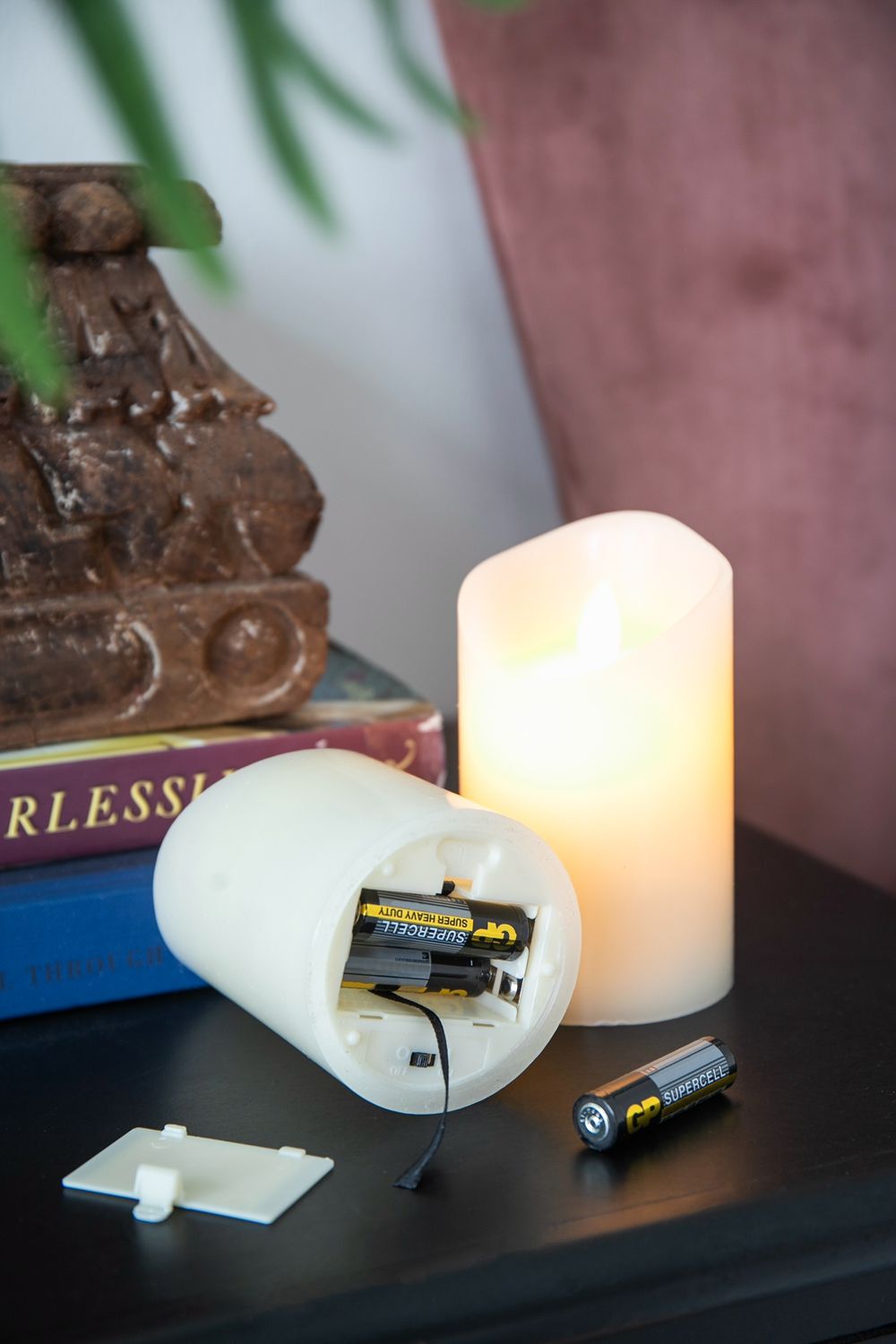 Flickering LED Candles Set with Remote Timer - Ivory