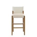 Solid Wood Bar Stool Set with Polyester Cushion - Brown & White