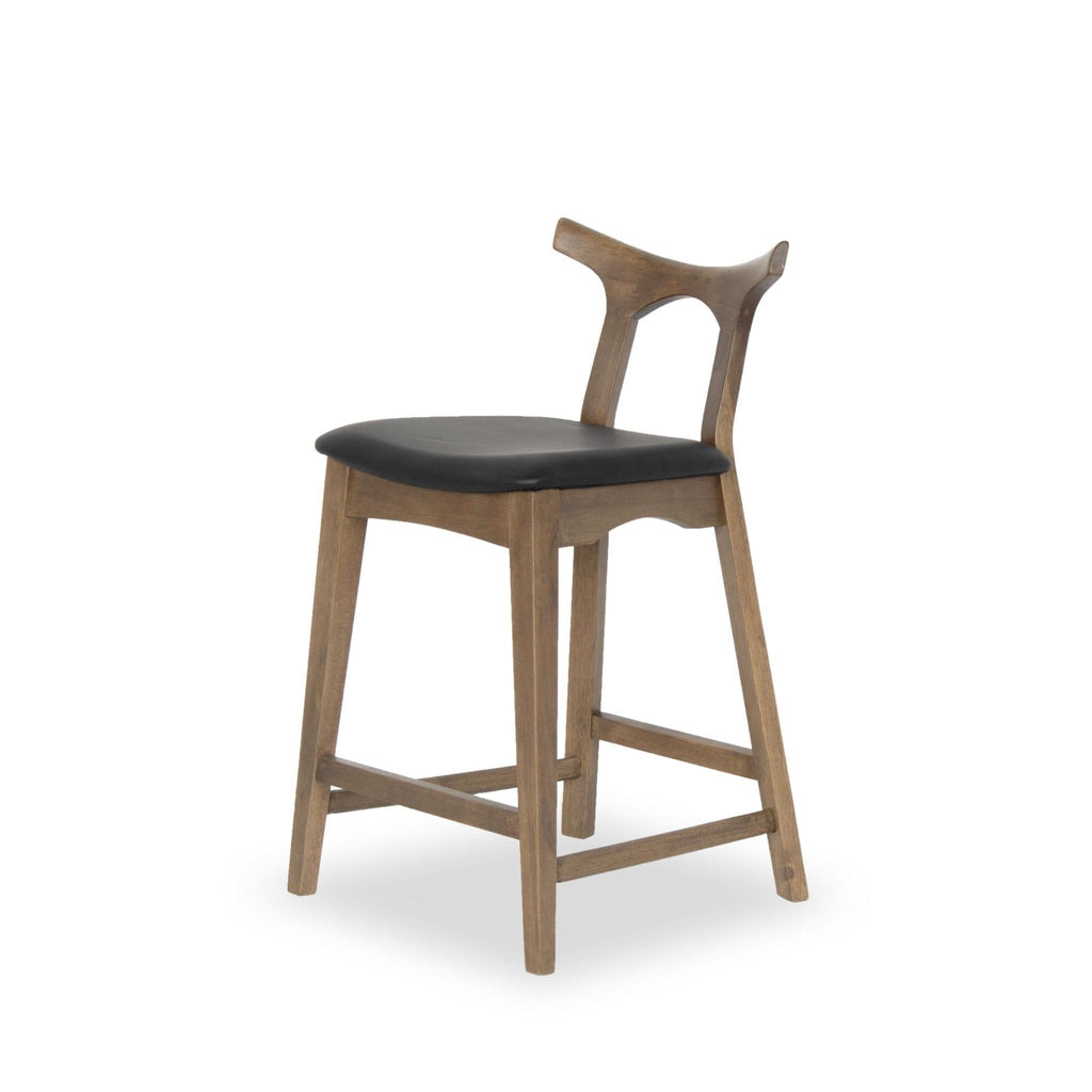 Upholstered Square Bar Chair Set with Solid Wood Frame - Dark Gray or Black
