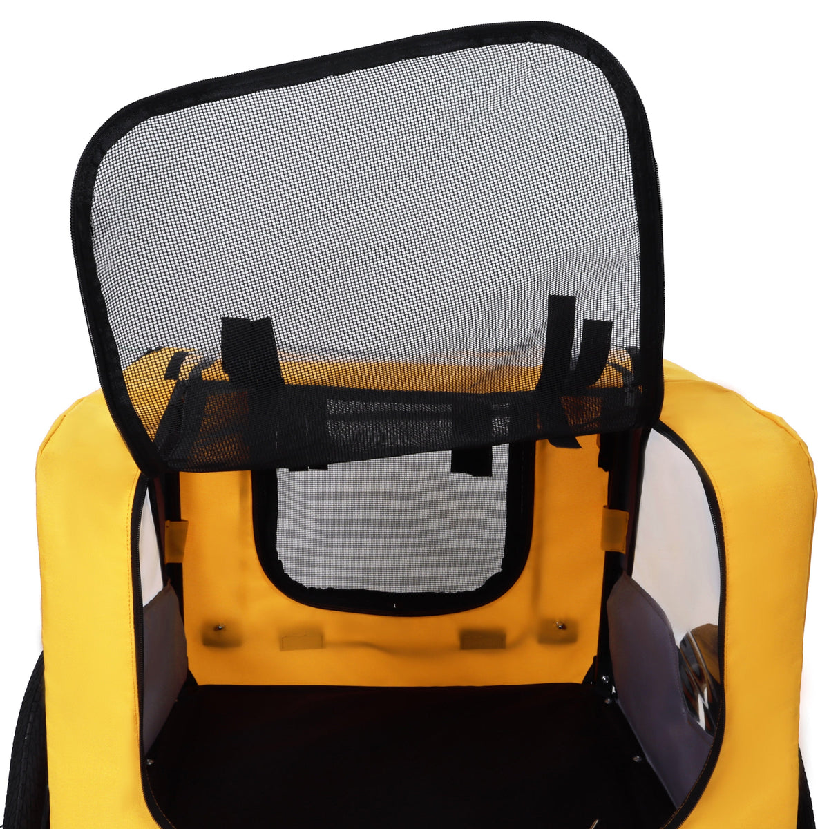 Pet Bike Trailer with Steel Frame and Foldable Design - Red
