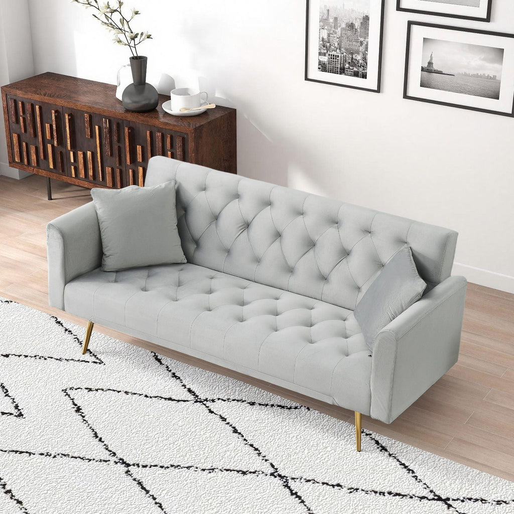 Convertible Fabric Futon Sofa Bed with Adjustable Positions - Multiple Colors