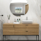Modern Rectangular Vessel Bathroom Sink with Stain Resistant Ceramic - White