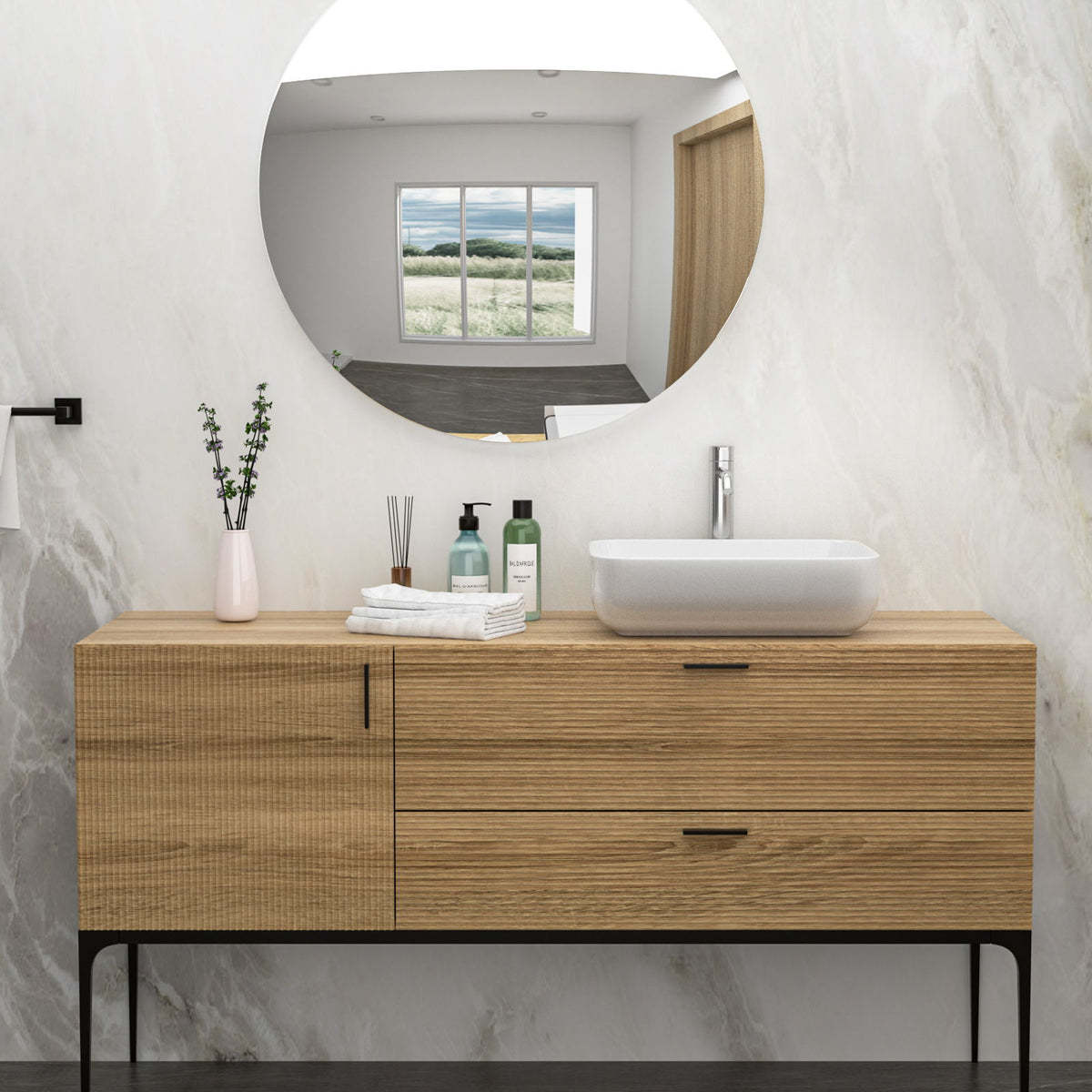 Modern Rectangular Vessel Bathroom Sink with Stain Resistant Ceramic - White