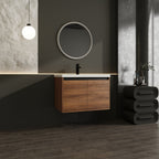 Bathroom Vanity Set with Resin Countertop Sink - Dark Brown