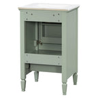 Retro Bathroom Vanity With Sink with Soft-Closing Doors - Green or Dark Gray