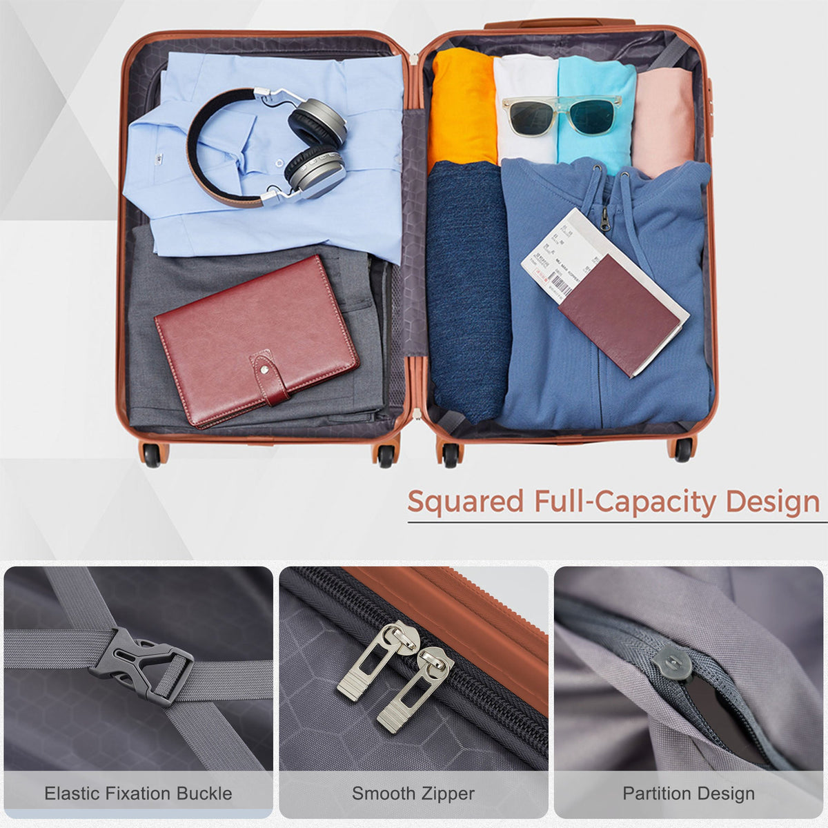 Premium ABS Hardshell Hard Case Luggage Set with Lightweight Durability - Default Title
