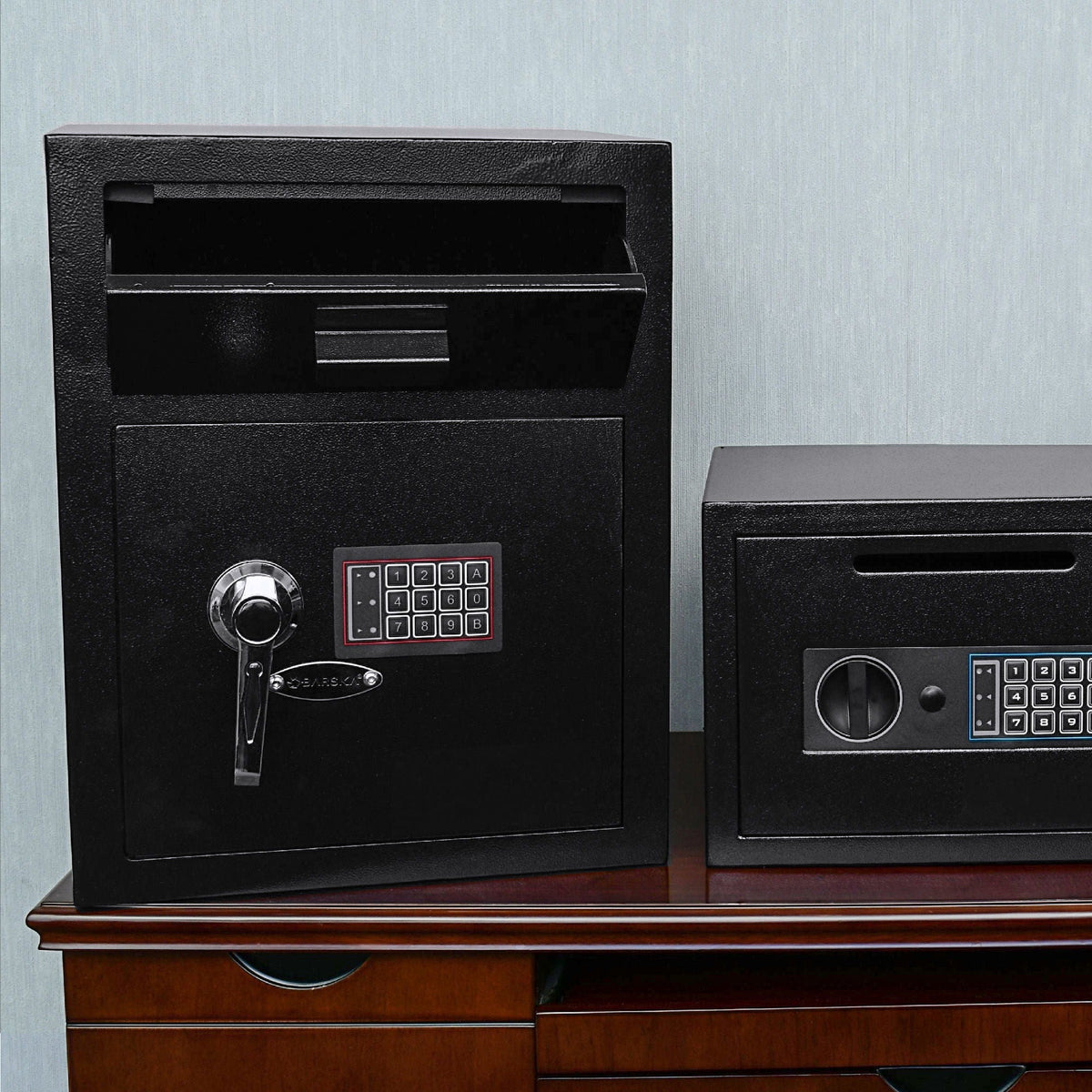 Durable Keypad Depository Safe with Dual PIN Access - Black