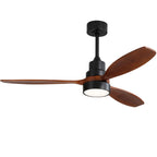 Ceiling Fan with Reversible DC Motor, LED Light & Remote Control - Dark Brown or White