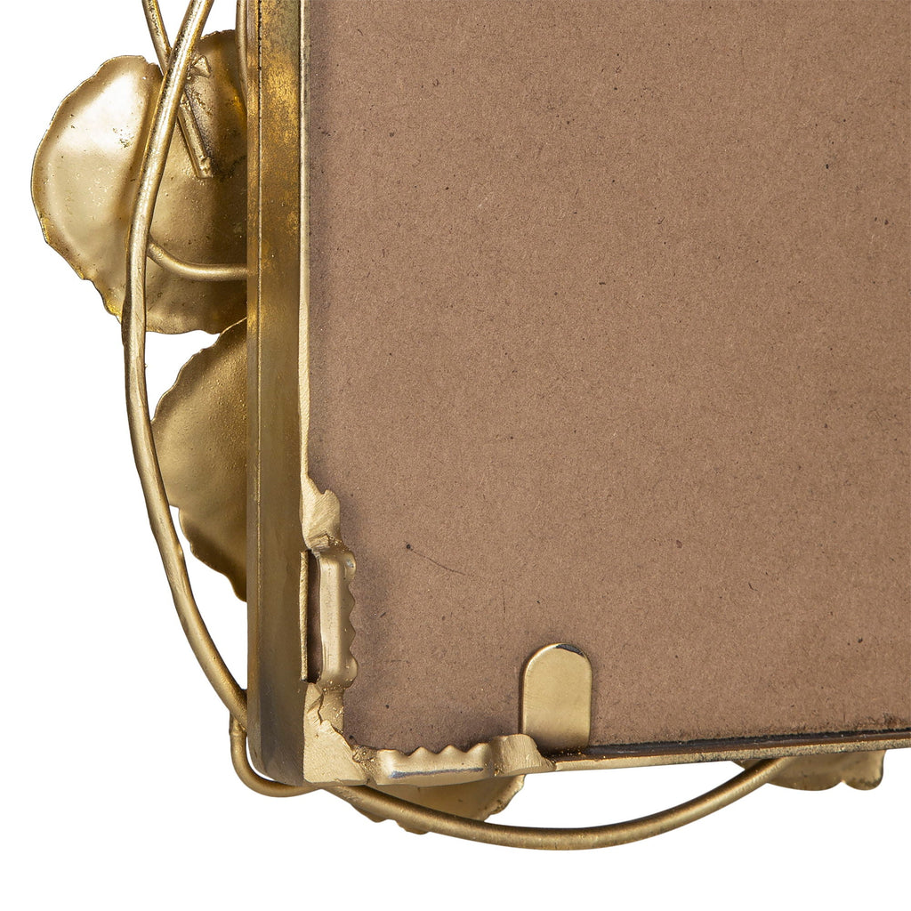 Full Length Floor Mirror with Gold Leaf Accents - Gold