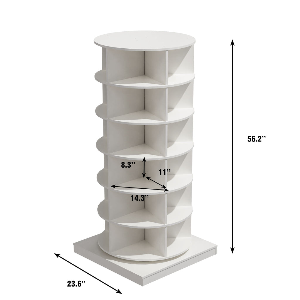 360 Rotating Shoe Cabinet 6 Layers with Space-Saving Rotating Design - Multiple Colors