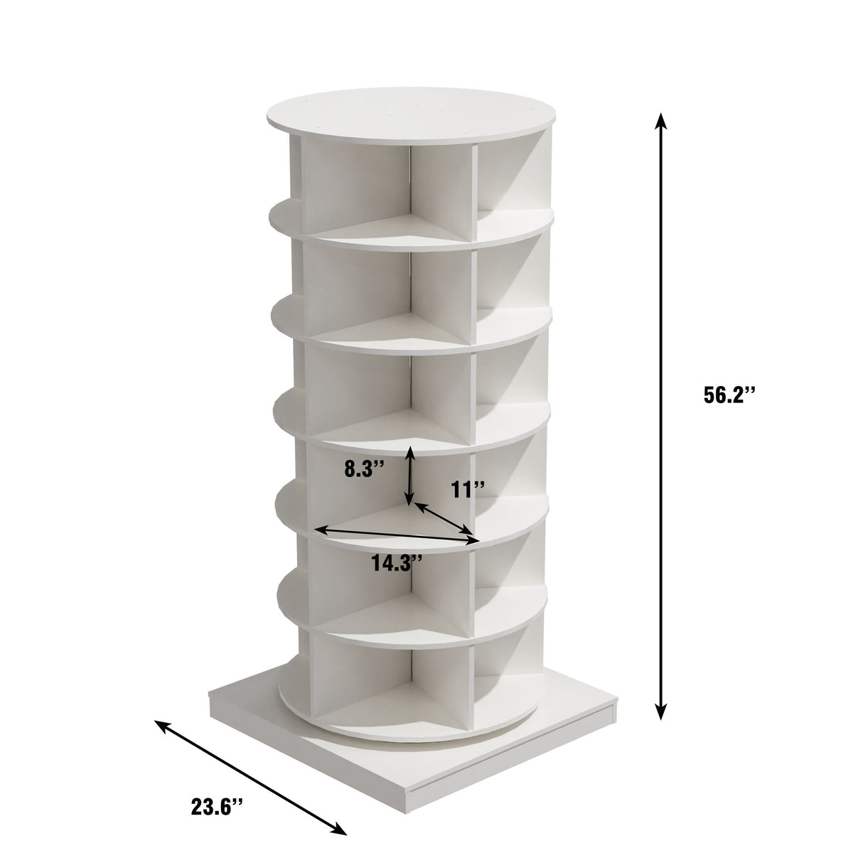 360 Rotating Shoe Cabinet 6 Layers with Space-Saving Rotating Design - Multiple Colors