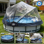 15 Ft Round Multifunctional All Weather Pool Dome Enclosure - Black/White