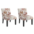 Floral Accent Chair with Modern Design - Red