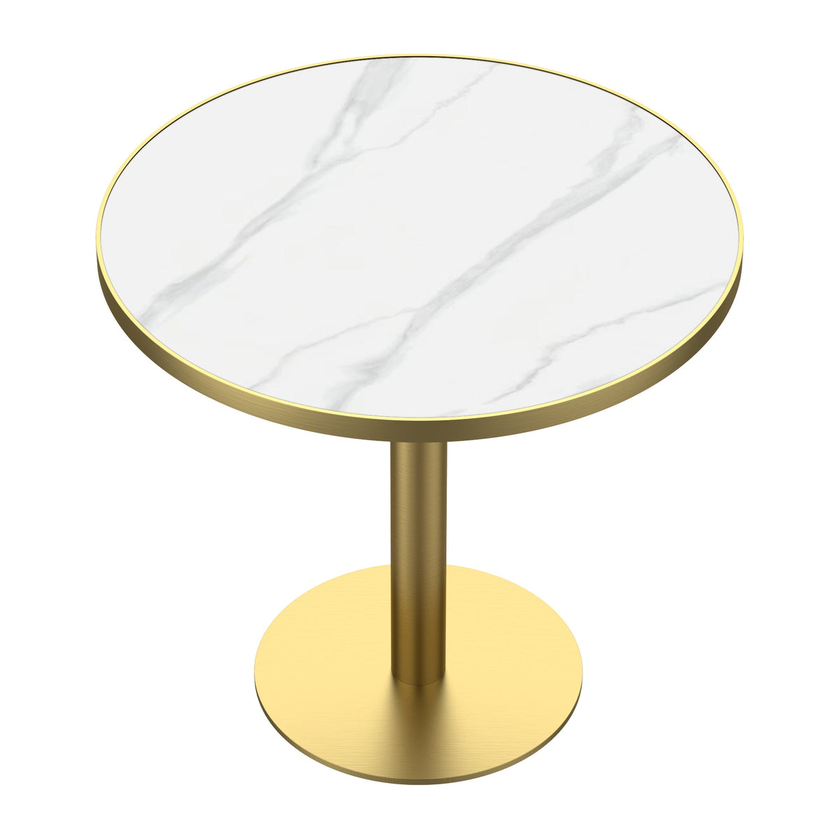 Round Modern Tulip Dining Table with Sintered Stone Top - Faux Marble