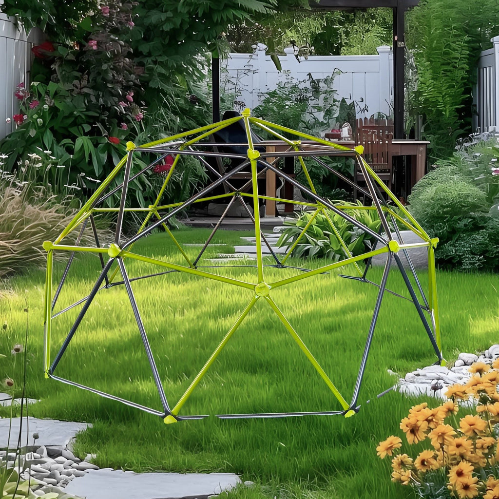 10 Sided Climbing Frame with Colorful Stones - Green