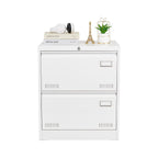 Locking Metal Filing Cabinet 3 Drawer - Multiple Sizes, Black or White