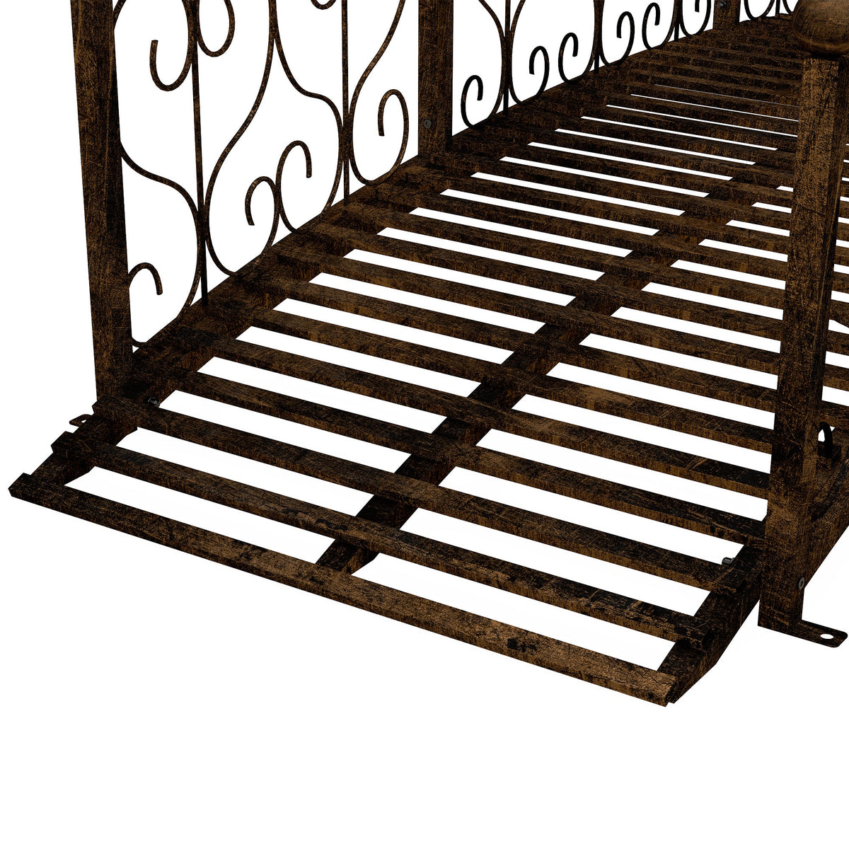 Metal Garden Bridge with Safety Siderails – Steel, 82.75" L