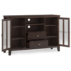 Tall TV Media Stand with Adjustable Storage - Dark Chestnut Brown