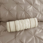 7 Piece Tufted Comforter Set in Taupe