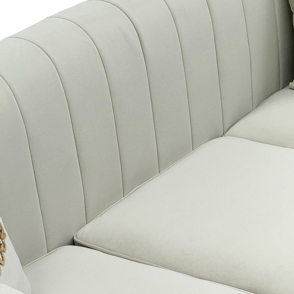 FX-P82B-BE Velvet 3-Seater Sofa