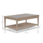 Frosted Glass Top Cocktail Table with Casters - Sand