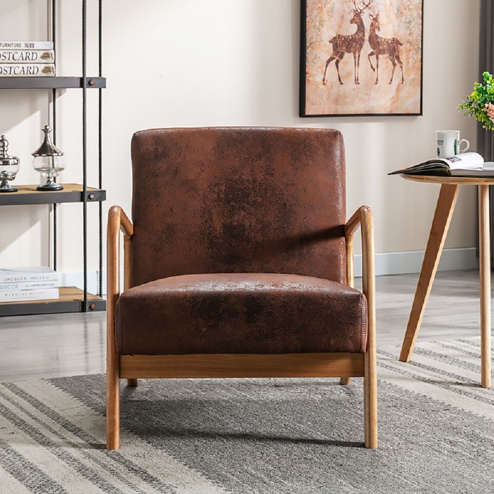 Mid-Century Modern Accent Chair with Cushioning - Multiple Colors