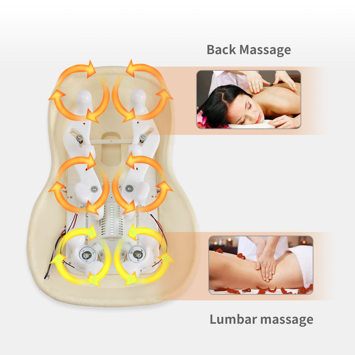 Therapeutic Shiatsu Massage Cushion with Heat Function - Polypropylene, Gray