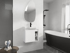 24'' Wall-Mounted Bathroom Vanity with Ceramic Sink - Glossy White