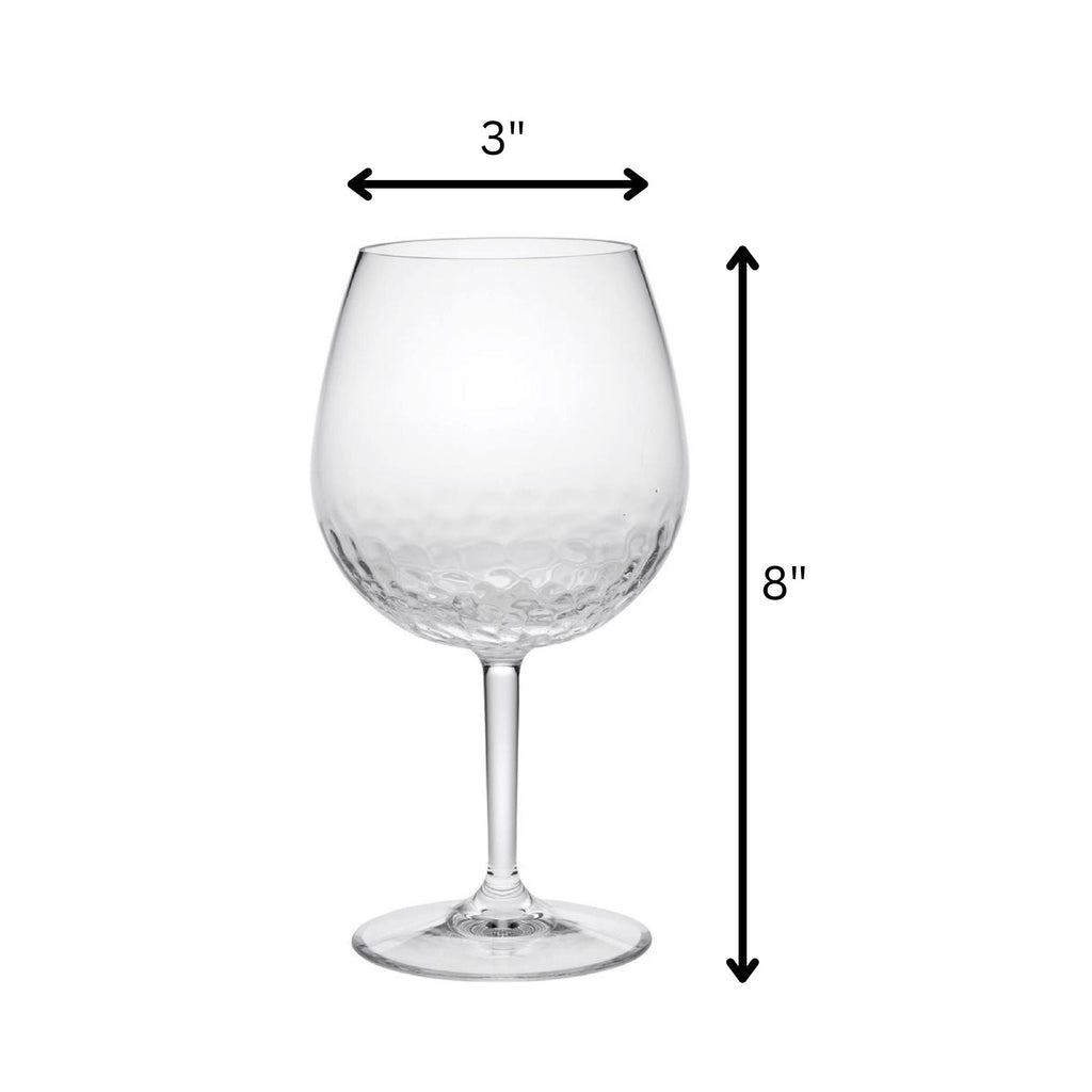 Tritan Unbreakable Wine Glass Set with Hammer Design – Clear, 22oz, BPA-Free
