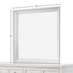 Square Mirror with Beveled Glass - White or Gray