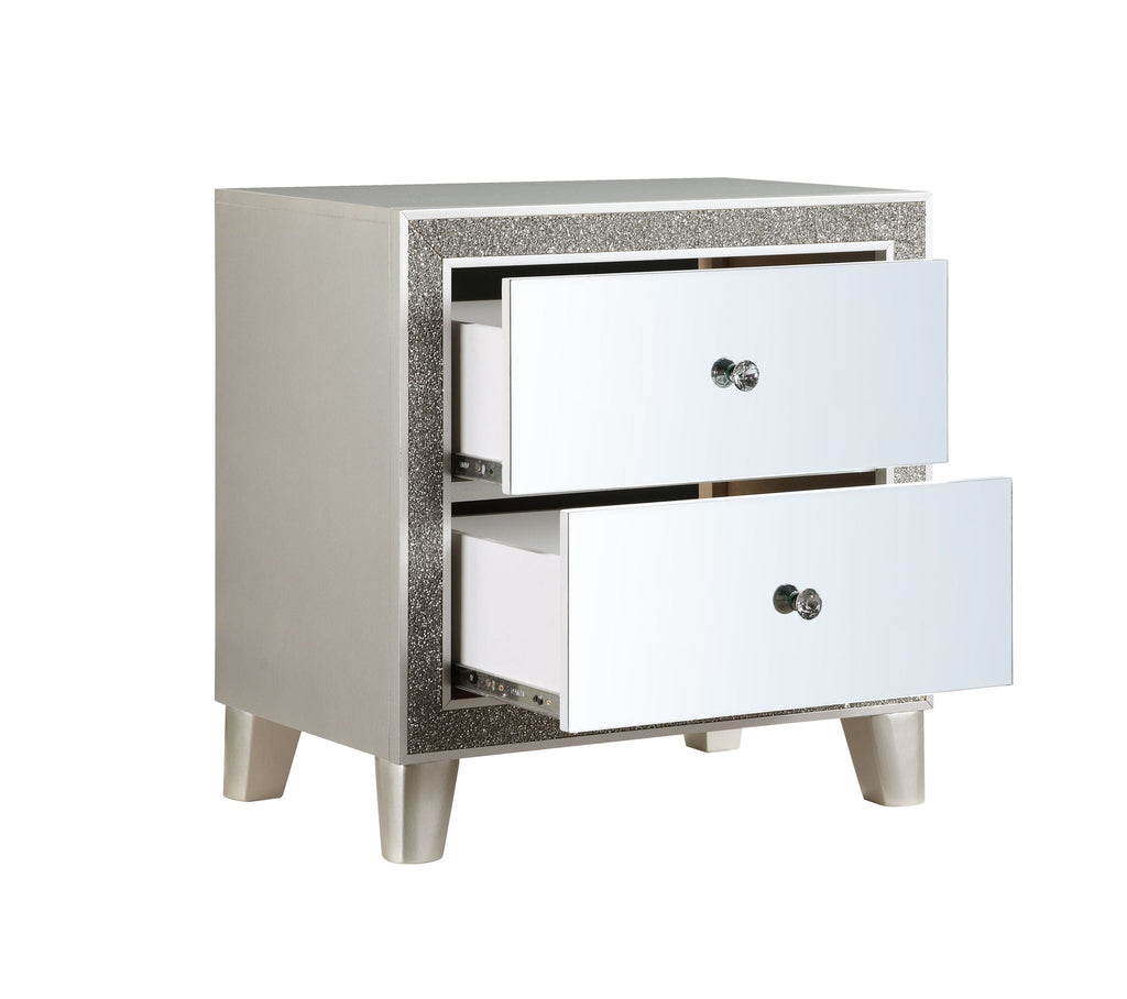 Sliverfluff Mirrored Nightstand - Champagne
