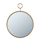 Gray Circle Wall Mirror with Iron Frame - Modern Accent for Living Room